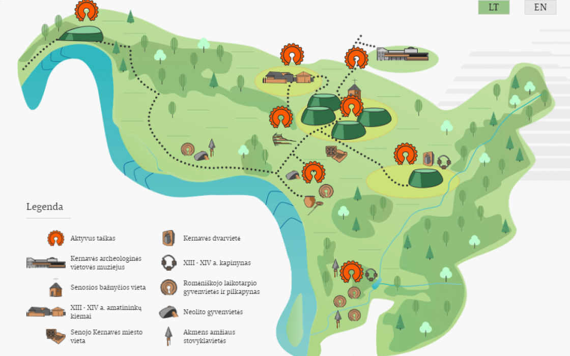 New! Virtual map of Kernavė archeological site