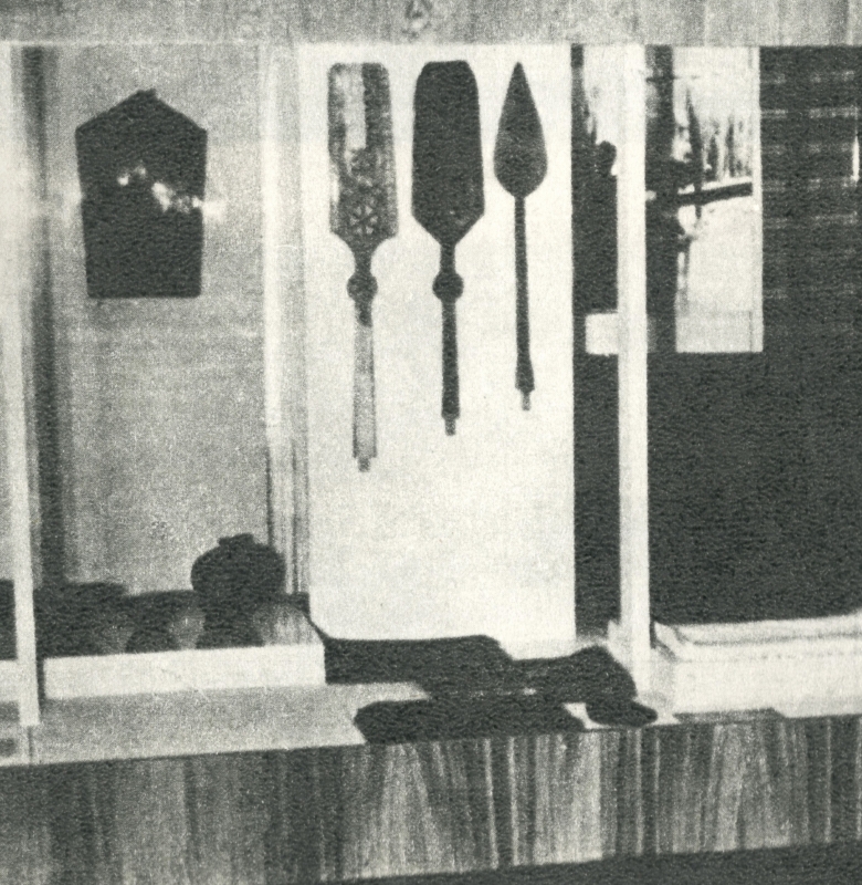 Kernavės muziejaus ekspozicijos nuotrauka iš 1972 m. Lietuvos TSR paminklų apsaugos ir kraštotyros draugijos išleistos knygos „Kernavė“